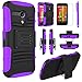 Moto G (1st Gen.) Case, EC™ Hybrid Kickstand Shock Absorbing Case, High Impact Dual Layer Holster Case with Locking Belt Swivel Clip for Motorola Moto G (1st Generation Only) (Black/Purple)