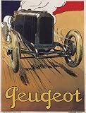 CAR RACE GRAND PRIX PEUGEOT VINTAGE POSTER REPRO