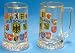 Glass Beer Mug with German Crests and a Gold Rim