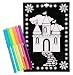 Velvet Art Coloring Castle Poster with Markers