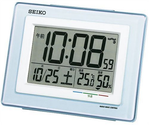 SEIKO CLOCK (セイコークロック) 目覚し時計 デジタル 電波時計 快適度表示 SQ686L