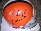 JOSH CRIBBS SIGNED AUTOGRAPHED CLEVELAND BROWNS MINI HELMET COA + HOLOGRAM