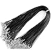 Black Wax Cord Imitation Leather Necklace Braided Rope 100pcs 1.5mm 18 Inch Chain with Lobster Clasp for Jewelry Making