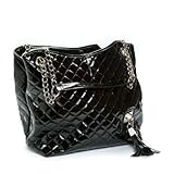 Black Lillian Quilted Chain Strap Purse Handbag Bag