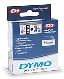 Dymo D-1 Tape, 1 Inch, Black White, 1/Box (53713)