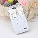 ACC5Star(TM) Cute 3D Bling Diamond Crystal White Bow Bowknot Hard Back Case Cover Skin for LG Optimus L70 Phone + High Quality Random Color Stylus + 10*15 Cm Green Soft Clean Cloth with Logo