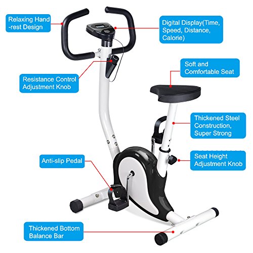 Popamazing Gym Fitness Master Exercise Bike Cardio Workout Adjustable Resistance(Black)