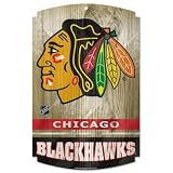 Chicago Blackhawks Wood Sign Graphics Antique Matte Finish Laminate Top Durability