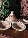 Medium patterned cooking tagine with 4 matching bowls