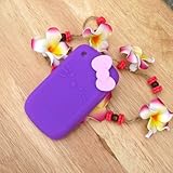 Hello Kitty purple Silicone with bow Cover Case for Blackberry Curve 8520 8 ....