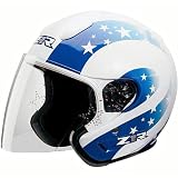 Z1R Ace Starbrite Open Face Motorcycle Helmet Blue XXS