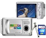 SVP Xthinn-8061 Silver 12MP Max 2.8-inch LCD Slim Digital Camera with rechargeable battery + FREE SVP 1GB High Speed SD Memory Card & Tripod