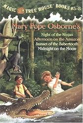 Magic Tree House Boxed Set, Books 5-8: Night of the Ninjas, Afternoon on the Amazon, Sunset of the Sabertooth, and Midnight on the Moon