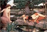 Art Print, Echo and Narcissus by John William Waterhouse, Final Size: 40 in X 26.75 in