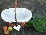 Wicker Basket with Black and White Spotty Removable Cover