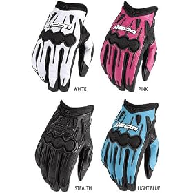 Icon Arc Women's Leather Sports Bike Motorcycle Gloves - Color - Pink, Size: Medium