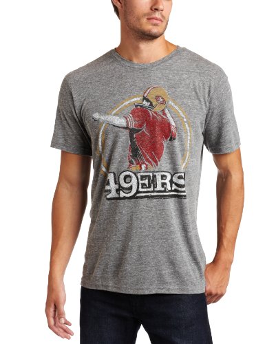 NFL Men's San Francisco 49ers Short Sleeve Triblend Crew (Steel, Medium)