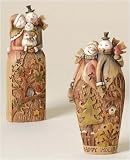 Set of 2 Woodland Inspirations Snowman Couple Christmas Figures 7.5