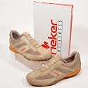 Trendiger Halbschuh, Sneaker, Rieker Modell Adam, Leder, beige. Markenschuhe, Schuhe