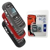 Combo of Smoke Grey, Red, Black Skin Cover Case and Kingston 4GB microSDHC Class 4 Memory Card with SD Adapter for Blackberry Bold 9000