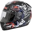 AFX Sorcerer Adult FX-95 Street Bike Racing Motorcycle Helmet w/ Free B&F Heart Sticker Bundle