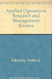 Applied operations research and management science