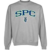 NCAA Saint Peter's Peacocks Logo Arch Applique Crew Neck Fleece Sweatshirt - Ash