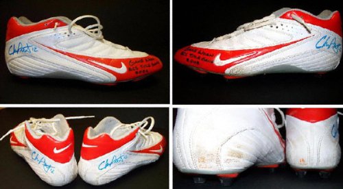 Chris Leak Florida Gators Autographed Game Worn Shoes with GAME WORN BCS TITLE GAME 2006 Inscription