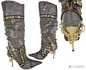CANVAS REPTILE POINTY BOOT