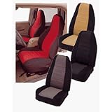 03-05 Jeep Wrangler Neoprene Front Seat Covers - 1 Pair (2 Covers) Black Gray by Steel Horse