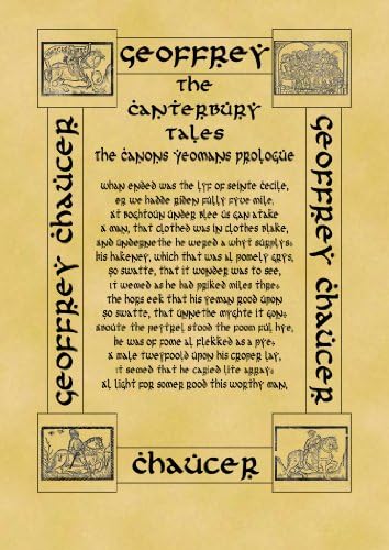 6" x 4" (15cm x 10cm) Heavyweight Parchment Card Greetings Card Geoffrey Chaucer Canterbury Tales The Canons Yeomans Prologue