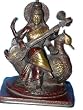 Gift Idea-saraswati Playing Veena on Swan Brass Statue 7 Inch Free Shipping