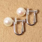 「真珠の卸屋さん あこや本真珠 直結パールイヤリング パールホワイト系 7.0-7.5mm CCB K14WG」
