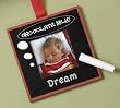 2" x 2" Black Chalk Board Photo Picture Frame Christmas Ornament