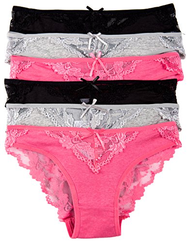 Cotton Cantina 3 or 6 Pack Bikini Panty w Lace Back