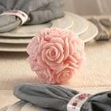 Wedding / Bridal Shower Pink Floral Round Candle 4"x 3.75" ~ JEM Stores