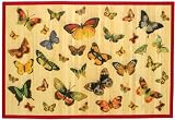 Laser Printed Split Bamboo Butterflies 3' x 5' Veranda Rug