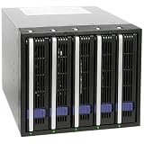 CREMAX 5インチベイ3段に4スロット SATA to SATA 対応ホットスワップ・ケース 黒 MB454SPF-B