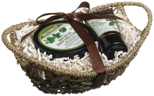 Upper Canada Soap & Candle Wild Mint Lime Small Seagrass Boat Basket by Upper Canada Soap & Candle