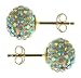 9ct Yellow Gold Ladies Rainbow AB Crystal Ball Stud Earrings