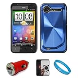 Blue Metallic Cosmo Wave Design Protective Snap-On Case Cover for HTC Droid ....