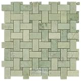 Clear view - basketweave in honed ming green