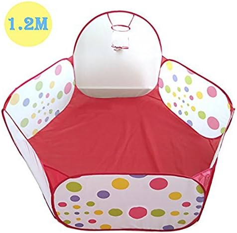 KEden Foldable Indoor Outdoor Child Play Tent Playpen Kids'Ball Pit Pool with Basketball Hoop Intellect Training Play Tools for Toddlers, kids' Christmas Gift 1.2m/47.24"