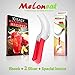 2 Watermelon Slicers Stainless Steel Tong 2 FREE BONUS: Strawberry Huller And Watermelon Recipes E-Book Multipurpose Cutter Corer Server- Kid Friendly Pulp Scoop- By Melloneat