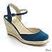 C LABEL ROLLIN-1 Women's Ankle Strap Sling Back Espadrille Wedge Sandal