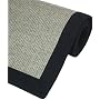 Large Larger Floor Covering - Gray Sisal Area Rug w/ Black Cotton Edge & Latex Backing - 5ft. x 8ft.