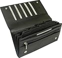 New large Visconti soft black leather passport travel wallet organiser bag style 1179