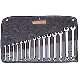 Wright Tool 952 Full Polish Metric 12 Point Combination Wrench Set, 7mm-22mm (15-Piece)