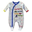 Dr. Seuss Fish And Print One Fish Two Fish Red Fish Blue Fish Newborn Footie Coverall, Blue