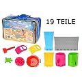 Sandburg-Set 19-teilig - Sandschloss Bauset f�r Strand oder Sandkasten - Sandspielzeug f�r Kinder - mit u.a. Sieb, Rechen, Schaufel, Hammer, Sandf�rmchen